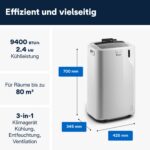 De'Longhi Mobile Klimaanlage Kühlen Entfeuchten Timer Fernbedienung – Bild 2