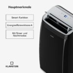 Klarstein Mobile Klimaanlage Abluftschlauch WiFi Kühlen Entfeuchten Timer Fernbedienung – Bild 5