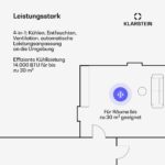 Klarstein Mobile Klimaanlage WiFi leise Kühlen Entfeuchten Timer Fernbedienung – Bild 3