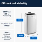 De'Longhi Mobile Klimaanlage leise Kühlen Entfeuchten Timer Fernbedienung – Bild 2