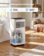 Premium Mobile Klimaanlage 9000 BTU Abluftschlauch leise Kühlen Entfeuchten Timer Fernbedienung – Bild 7