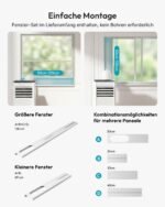 Premium Mobile Klimaanlage 9000 BTU Abluftschlauch leise Kühlen Entfeuchten Timer Fernbedienung – Bild 3