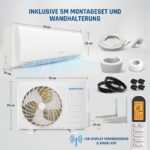 Danyon Split Klimaanlage 12000 BTU leise Kühlen Entfeuchten Timer Fernbedienung – Bild 9