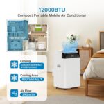 Premium Mobile Klimaanlage 12000 BTU Abluftschlauch leise Kühlen Entfeuchten Timer Fernbedienung – Bild 2