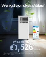 Premium Mobile Klimaanlage 9000 BTU Abluftschlauch leise Kühlen Entfeuchten Timer Fernbedienung – Bild 6
