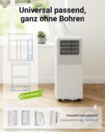 KresicoKlima Mobile Klimaanlage 13200 BTU Abluftschlauch Kühlen Entfeuchten Timer Fernbedienung – Bild 6