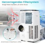 COSTWAY Mobile Klimaanlage 14000 BTU Abluftschlauch WiFi Kühlen Entfeuchten Timer Fernbedienung – Bild 7
