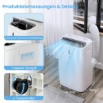 COSTWAY Mobile Klimaanlage 14000 BTU Abluftschlauch WiFi Kühlen Entfeuchten Timer Fernbedienung – Bild 5