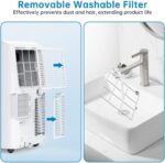 Premium Mobile Klimaanlage 12000 BTU Abluftschlauch leise Kühlen Entfeuchten Timer Fernbedienung – Bild 6