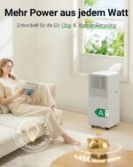 KresicoKlima Mobile Klimaanlage 13200 BTU Abluftschlauch Kühlen Entfeuchten Timer Fernbedienung – Bild 5