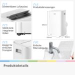 Comfee Mobile Klimaanlage 10000 BTU Kühlen Entfeuchten Timer Fernbedienung – Bild 7