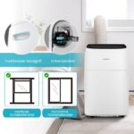 COSTWAY Mobile Klimaanlage 14000 BTU Abluftschlauch WiFi Kühlen Entfeuchten Timer Fernbedienung – Bild 9