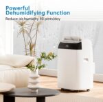 Premium Mobile Klimaanlage 12000 BTU Abluftschlauch leise Kühlen Entfeuchten Timer Fernbedienung – Bild 8