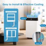 Premium Mobile Klimaanlage 12000 BTU Abluftschlauch leise Kühlen Entfeuchten Timer Fernbedienung – Bild 4