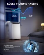 EUHOMY Mobile Klimaanlage 12000 BTU Abluftschlauch Kühlen Entfeuchten Timer Fernbedienung – Bild 8