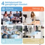 COSTWAY Mobile Klimaanlage 16000 BTU Abluftschlauch WiFi Kühlen Entfeuchten Timer Fernbedienung – Bild 4