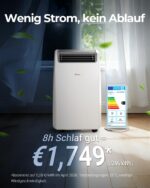 Premium Mobile Klimaanlage 12000 BTU Abluftschlauch leise Kühlen Entfeuchten Timer Fernbedienung – Bild 6