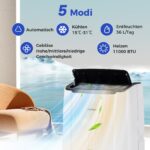COSTWAY Mobile Klimaanlage 14000 BTU Abluftschlauch 4-in-1 Kühlen Entfeuchten Timer Fernbedienung – Bild 7
