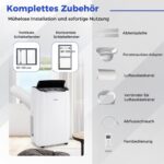 COSTWAY Mobile Klimaanlage 14000 BTU Abluftschlauch 4-in-1 Kühlen Entfeuchten Timer Fernbedienung – Bild 3