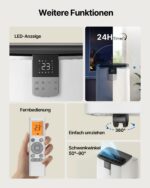 Temprium Mobile Klimaanlage 12000 BTU Abluftschlauch WiFi Kühlen Entfeuchten Timer Fernbedienung – Bild 9