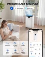 Temprium Mobile Klimaanlage 14000 BTU Abluftschlauch WiFi Kühlen Entfeuchten Timer Fernbedienung – Bild 2