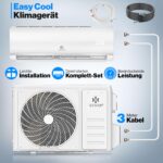 KESSER Split Klimaanlage 9000 BTU WiFi leise Kühlen Entfeuchten Timer Fernbedienung – Bild 2