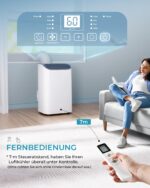 EUHOMY Mobile Klimaanlage 12000 BTU Abluftschlauch Kühlen Entfeuchten Timer Fernbedienung – Bild 4