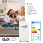 SUNTEC Mobile Klimaanlage Abluftschlauch leise Kühlen Entfeuchten Timer Fernbedienung – Bild 2